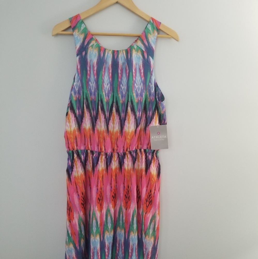 Athleta Ikat Martinique midi sleeveless dress